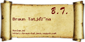 Braun Tatjána névjegykártya